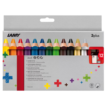 Lamy 3+ - cardboard box - assorted watersoluble pencils & 1 sharpener