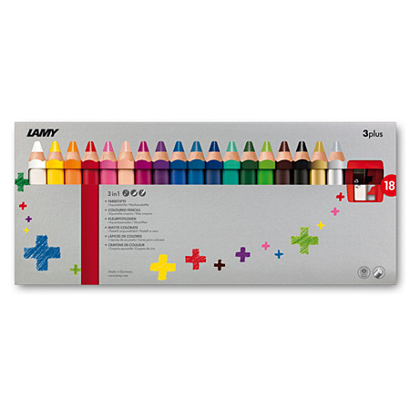 Lamy 3+ - étui en carton - assortiment de 18 crayons aquarellables & 1 taille-crayon