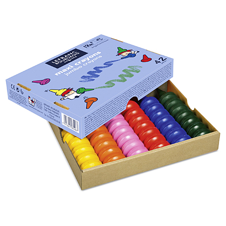 Lefranc Bourgeois Maxi Crayons School Pack - doos van 42 ergonomische krijtjes (7x6 kleuren)