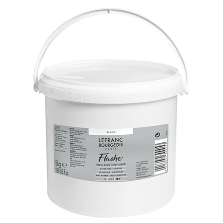 Lefranc Bourgeois Flashe - peinture vinylique - pot 5kg - série 1 - blanc