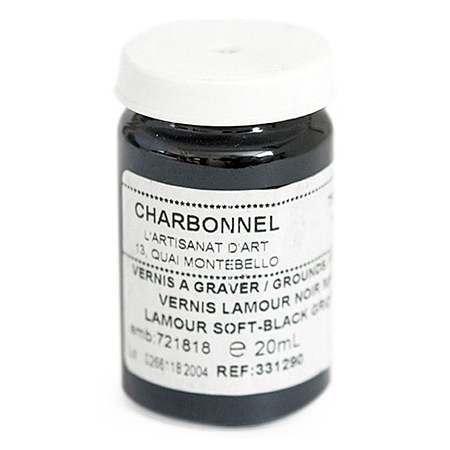 Lefranc Bourgeois Charbonnel Lamour - engraving ground in powder form - lamour soft black - 20ml bottle