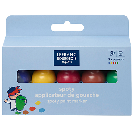 Lefranc Bourgeois Spoty - gouache - assortiment de 5 flacons applicateurs 70ml