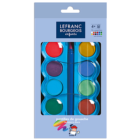 Lefranc Bourgeois Gouache en godets - boîte de 12 couleurs