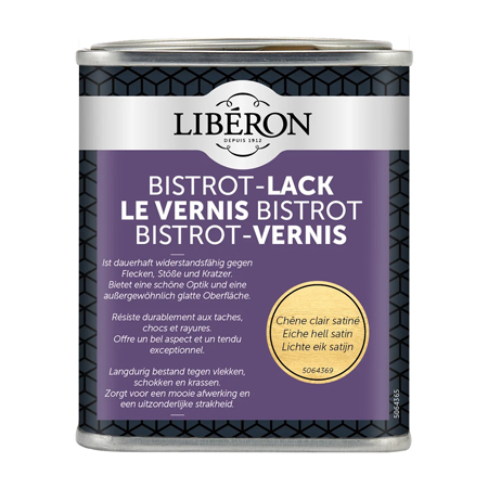 Liberon Le Vernis Bistrot - wood varnish - 250ml bottle - satin finish