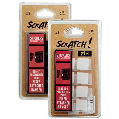 ScratchFix Paquet de 8 carrés adhésifs auto-agrippants - 2x2cm