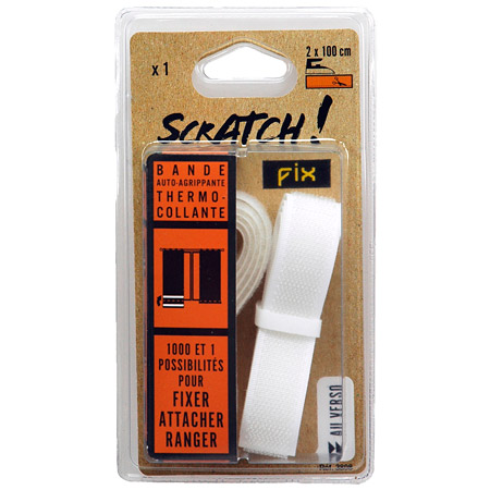 ScratchFix Velcro tape - iron-on - 2x75cm - white