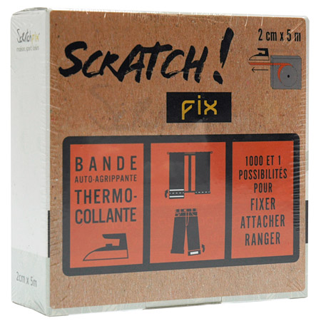 ScratchFix velcro tape - iron-on - dispenser box 2cmx5m - white