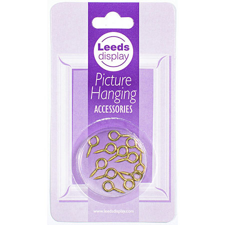 Leeds Display Pack of 12 brass screw eyes