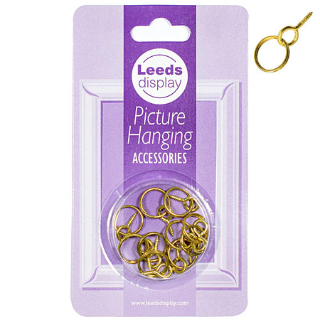 Leeds Display Paquet de 10 pitons à visser en laiton avec anneaux