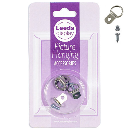 Leeds Display Pakje van 4 D ringen in nikkel & 4 schroeven