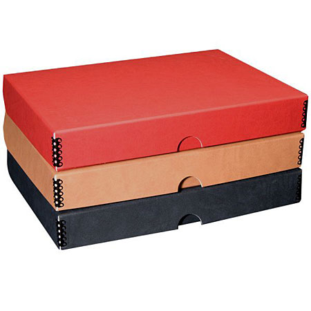 Lineco Museum storage box in cardboard - acid free - clamshell - metallic covering