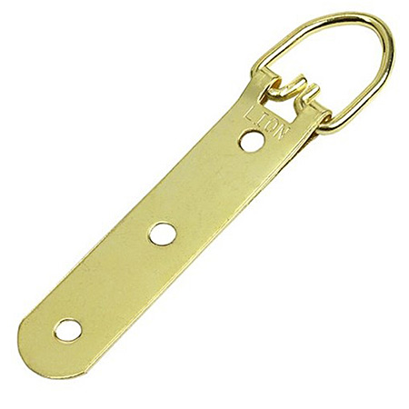 Lion 3 hole picture hanger - brass plated - 92mm