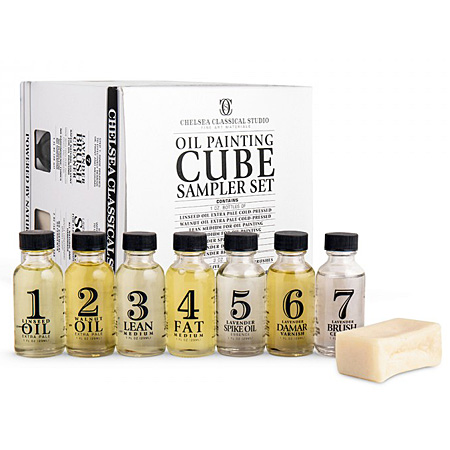 Chelsea Classical Studio Cube - Oil Painting Sampler Set - 7x30ml bottles & 1 soap for brushes