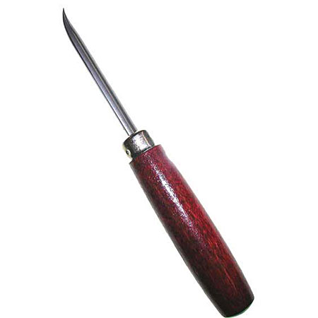Lyons Curved burnisher - wooden handle