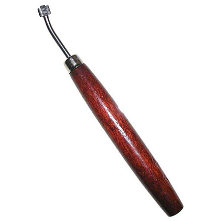 Lyons Roulette with curved shaft - wooden handle - line pattern - 85 gauge