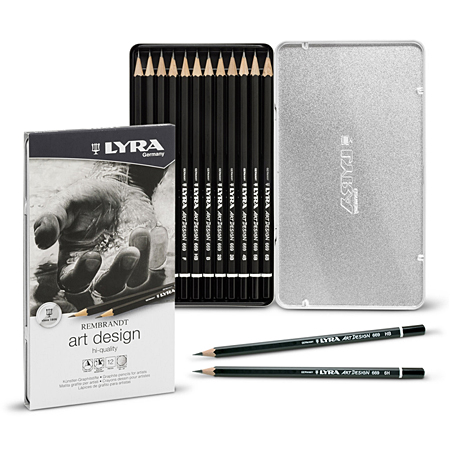 Lyra Rembrandt Art Design - étui en métal - assortiment de crayons graphite