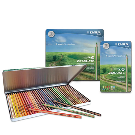 Lyra Graduate Permanent - étui en métal - assortiment de crayons de couleur