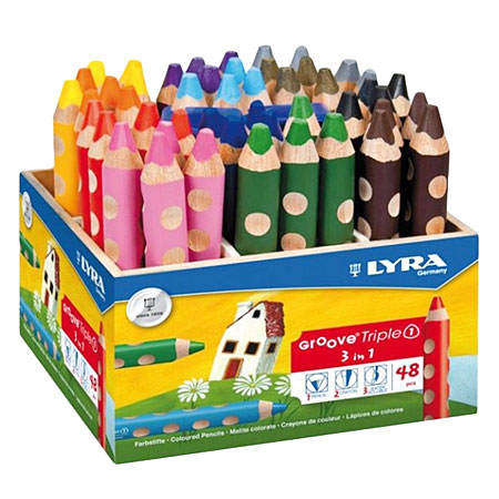 Lyra Groove Triple1 Schoolpack - display box - 48 pencils (12 colours) + 2 erasers