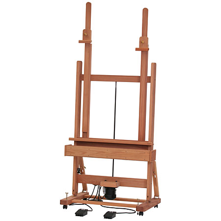 Mabef Electric studio easel with 2 centre poles - oiled beech wood - adjustable angle - canvas up to 235cm