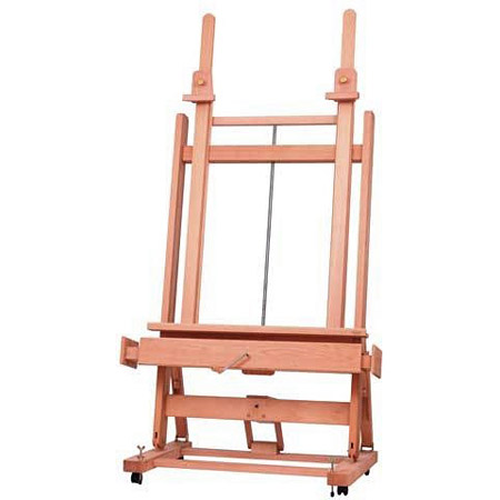 Mabef Studio easel with crank & 2 centre poles - oiled beech wood - adjustable angle - canvas up to 235cm - deluxe model
