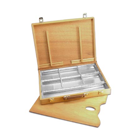 Mabef Empty painting box in oiled beech wood - with palette & 7 adjustable compartments
