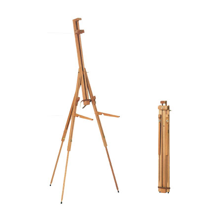 Mabef Double folding easel - oiled beech wood - adjustable angle to horizontal position - canvas up to 115cm - with palette holder