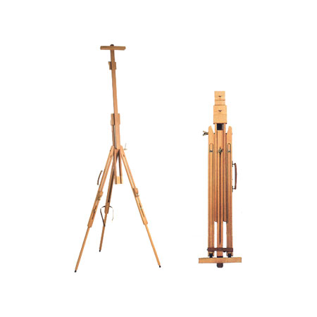 Mabef Folding easel - oiled beech wood - adjustable angle to horizontal position - canvas up to 200cm