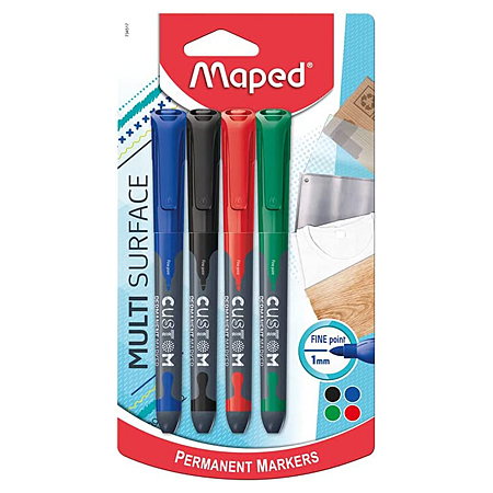 Maped Custom - assortiment van 4 permanente markers - ronde punt 1mm