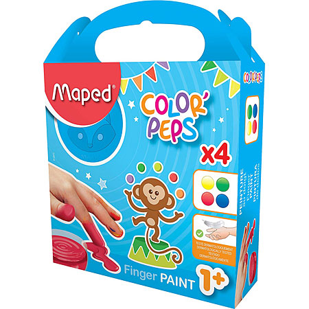 Maped Color'Peps - peinture au doigt - assortiment de 4 pots 80g
