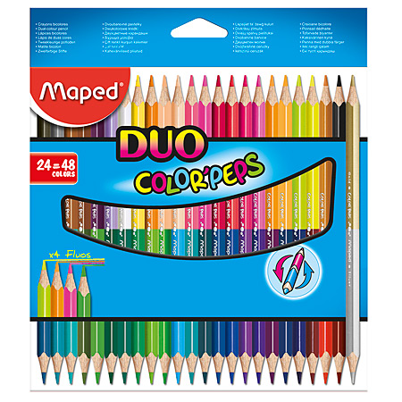 Maped Duo Color'Peps - cardboard box - assorted bicolour pencils