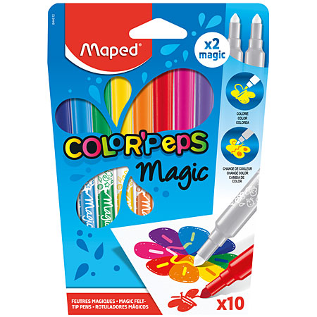 Maped Color'Peps Magic - cardboard box - 10 assorted magic felt-tip pens