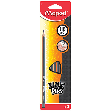 Maped Back'Peps - set de 3 crayons graphite HB