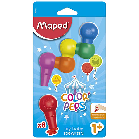 Maped Color'Peps Baby Crayon - 6 assorted plastic crayons