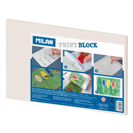 Milan Print Block - gravuurplaat van synthetisch rubber