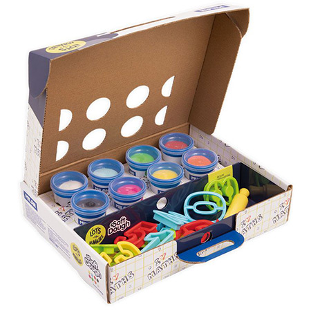 Milan Soft Dough Lots of Numbers - cardboard case - 8 assorted 59g jars of modelling dough & accessories