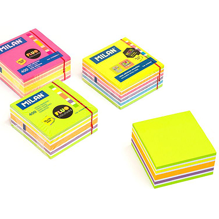Milan Pad 400 adhesive notes - 76x76mm - assorted colours