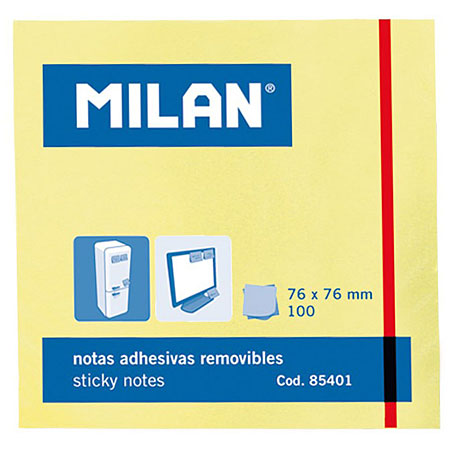 Milan Bloc de 100 notes adhésives - 76x76mm