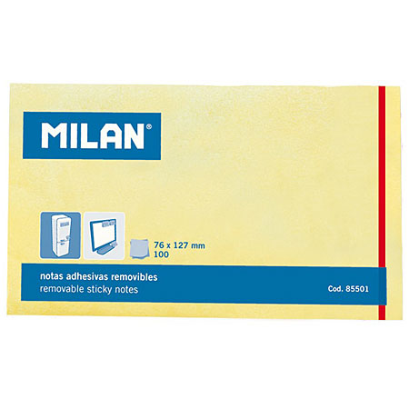 Milan Pad of 100 adhesive notes - 76x127mm - yellow