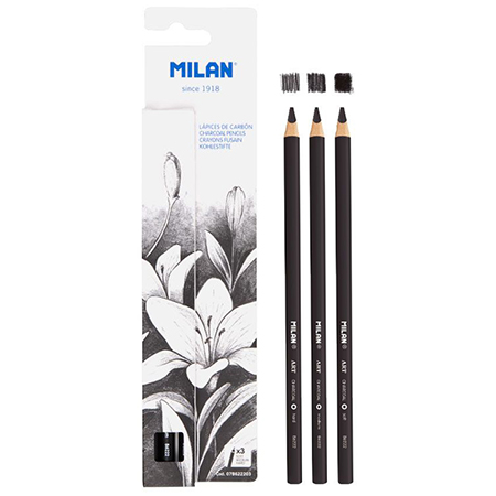 Milan Assortiment de 3 crayons fusain