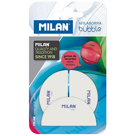 Milan Bubble - pack of 3 spare erasers for sharpener