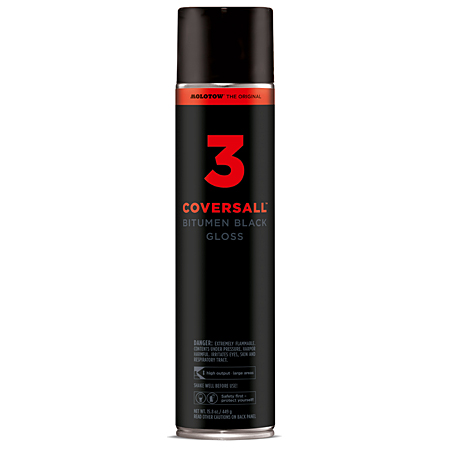 Molotow Coversall 3 - bitumen paint - gloss - 600ml spray can - black