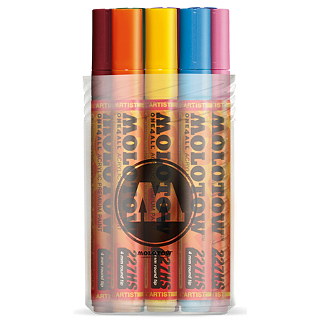 Molotow One4all 227HS Main Kit - plastic box - 12 assorted acrylic markers - 4mm round tip