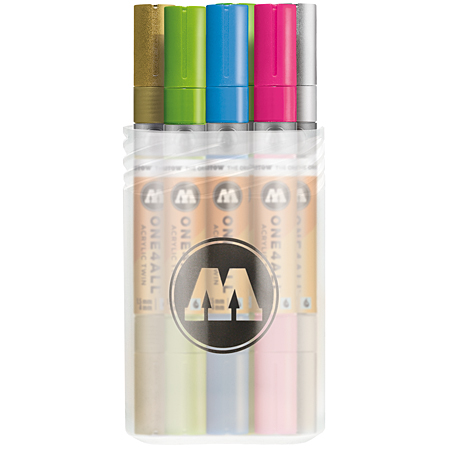 Molotow One4All Twin - plastic box - 12 assorted acrylic markers - 2 round tips