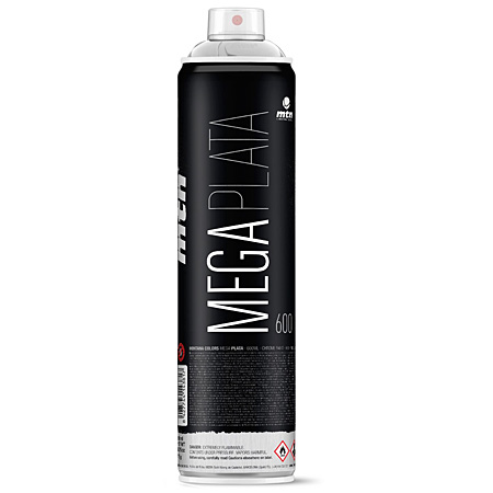 Montana MTN Mega Plata - synthetic paint - glossy - 600ml spray can - silver