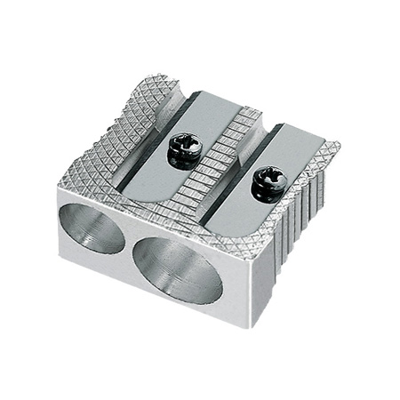 M+R Dubbele metalen potloodslijper - 8,2 mm & 11,2 mm - plat