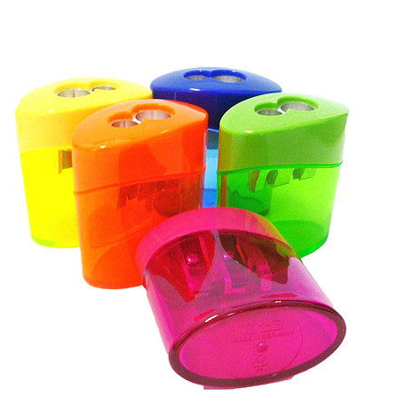 M+R Elliptic Swing Duo - double metal pencil sharpener - plastic tank - random colours