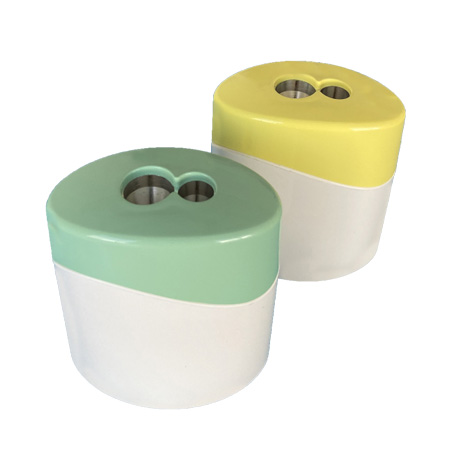 M+R Elliptic Green Line - double sharpener - with container - random colours