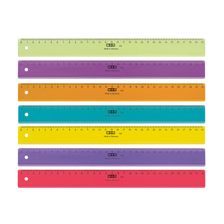M+R Plastic ruler - random colours