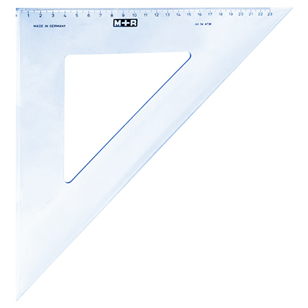 M+R Sigat - équerre de dessin en plastique transparent - 45°/45°- 36cm