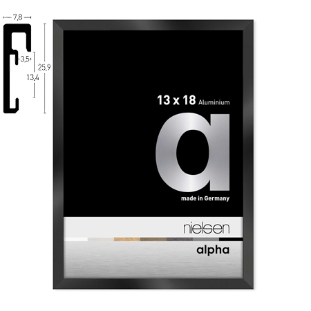 Nielsen Alpha - cadre en aluminium - XS - noir anodisé brillant